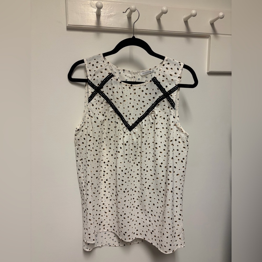 NWT Boutique Black and White Polka Dot Blouse